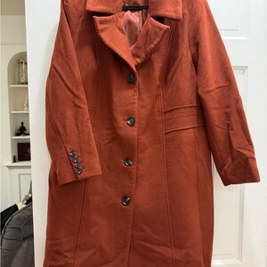 Anne Klein Women's Trench Coat Women's Rust Orange Coat